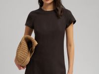 Платье мини изо льна и вискозы