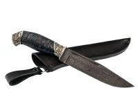 Нож Варан, сталь дамаск, рукоять карельская береза