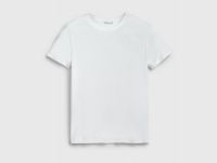 Полупрозрачная футболка в рубчик, Белый