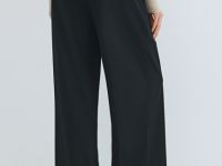 Широкие брюки со складками, Черный