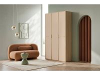Распашной шкаф Флавир 3-120x250 Букле Кремовый