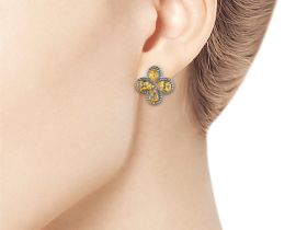 Серьги из серебра с цитринами э0620сг11210408