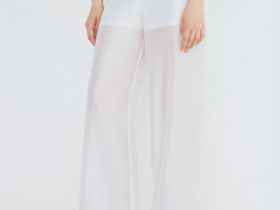 Брюки из полупрозрачной ткани, Белый
