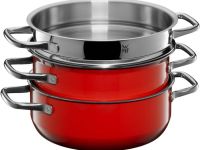 WMF Набор из 2 кастрюль с паровой вставкой 22 см Red Compact Fusiontec WMF