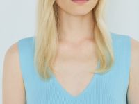 Вязаное платье в рубчик, Голубой