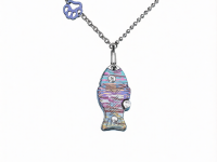 Складной нож-подвеска Sanrenmu 6171-TD, сталь Дамаск, рукоять титан