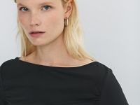 Лонгслив с драпировкой, Черный