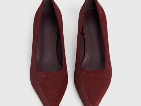 Туфли-лодочки из натуральной кожи с ворсом, Фиолетовый