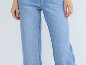 Укороченные джинсы Straight, Голубой