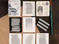 Набор сухих графических материалов "Ладога" соус светло-серый, 3 мелка