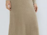 Трикотажная юбка из пушистой пряжи, Коричневый