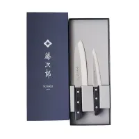Набор из 2-х кухонных ножей Tojiro Western Knife TBS-200, сталь VG-10, рукоять дерево, черный