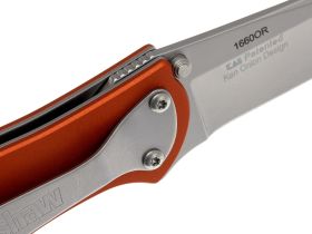 Полуавтоматический складной нож Kershaw Leek, сталь 14C28N, рукоять анодированный алюминий, оранжевый