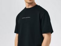 Футболка с принтом и патчем, Черный