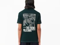 Мужское поло Lacoste с контрастным принтом