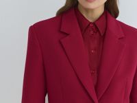 Однобортный приталенный жакет, Красный