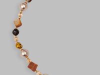 Колье с натуральным камнем и искусственным жемчуго