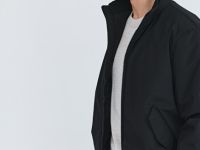 Утеплённая куртка с воротником-стойкой, Черный