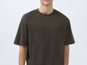 Базовая футболка с эффектом стирки, Зеленый