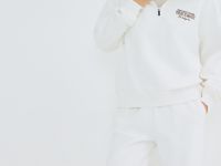 Толстовка с воротником-стойкой на молнии, Белый