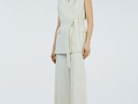 Широкие брюки со льном, Бежевый