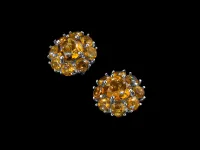 Пусеты из серебра с цитринами э0620пс01260377