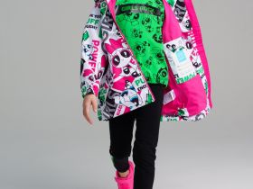 Куртка текстильная с полиуретановым покрытием для девочек (ветровка)