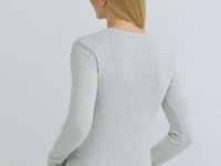 Лонгслив в рубчик, Серый