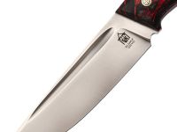 Нож Стрела, сталь Elmax, рукоять карбон, черно-красный