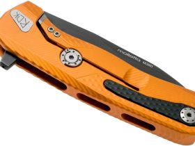 Нож складной LionSteel ROK A OB, сталь Black (Mil Spec) Finish Bhler M390, рукоять алюминий, оранжевый