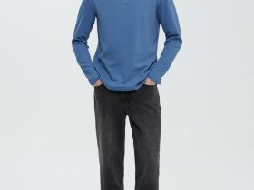 Поло с длинным рукавом из хлопка