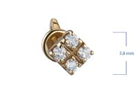 Пусеты из желтого золота с бриллиантами э0301пс12123400