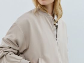 Бомбер на молнии, Бежевый