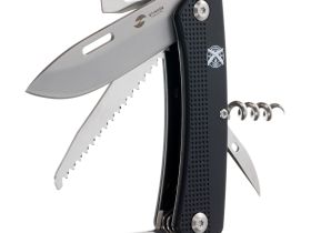 Нож перочинный Stinger 103 мм, 10 функций, черный, в блистере