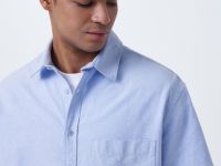 Рубашка из ткани оксфорд с коротким рукавом, Голубой