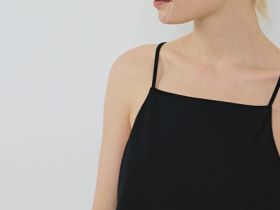 Льняной топ на бретелях, Черный