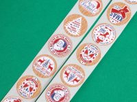 Наклейки в рулоне "Деревяный стиль", 500 шт, 2,5 х 2,5 см