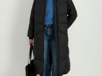 Пуховик с воротником-стойкой