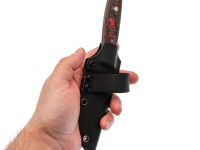 Туристический нож Град Горький Оса, сталь Elmax, рукоять карбон, черно-красный