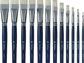 Кисть щетина №22 плоская Альбатрос "Байкал" длинная ручка