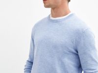Базовый вязаный джемпер, Голубой