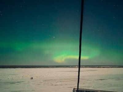 Северное сияние сфотографировали в национальном парке Ленские столбы в Якутии