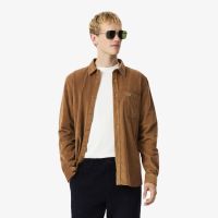 Мужская хлопковая велюровая рубашка Lacoste стандартного кроя