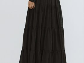 Юбка макси из шифона, Коричневый