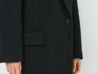 Длинное двубортное пальто, Черный