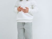 Свитшот с бахромой и стразами для девочек, Белый