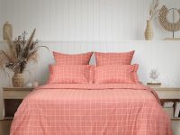 Постельное белье полукомплект Quadretti, кораллово-розовое