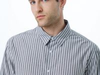 Рубашка из жатого хлопка, Серый