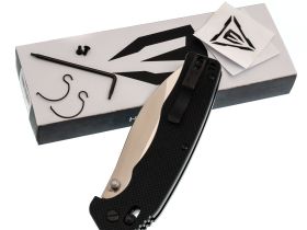 Складной нож Obertech ns-01 thumb stud satin, сталь VG-10, рукоять G10, черный