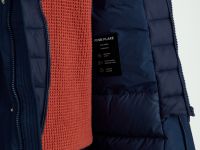 Пуховое полупальто с капюшоном и воротником-стойкой